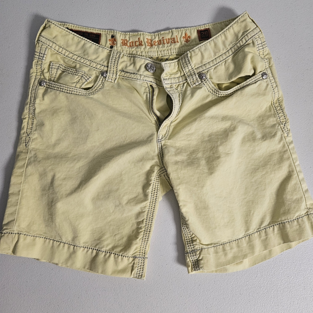 Rock Revival Yellow Denim Shorts